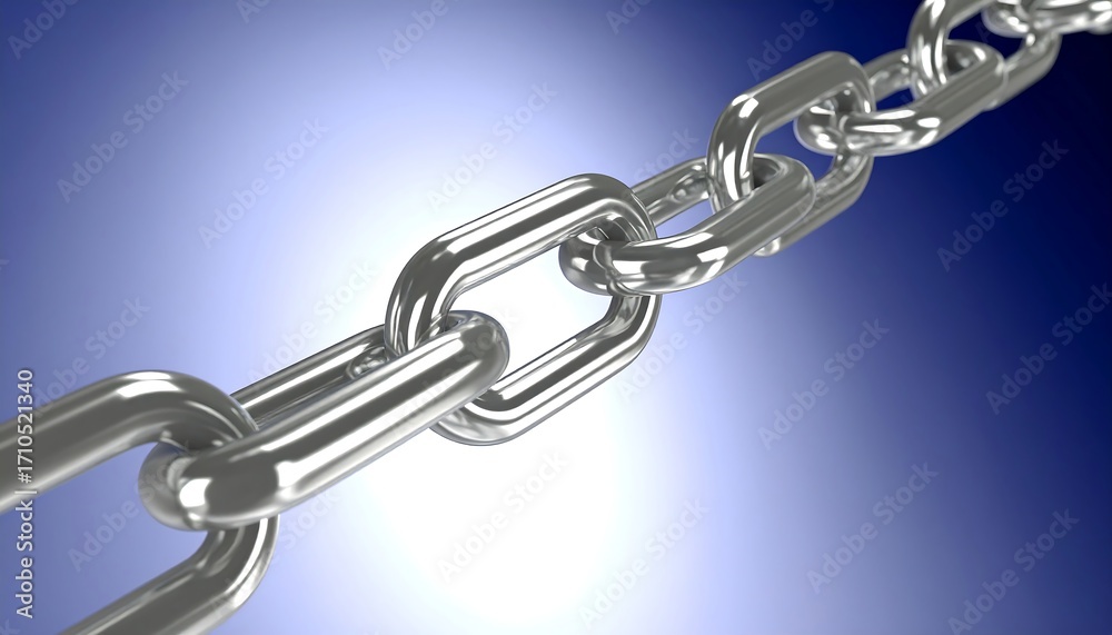 Fototapeta premium Silver chain links against a gradient