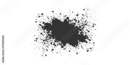 Black paint, ink splash, brushes ink droplets, blots. ink splatter pattern with chaotic paint drops and drips vector. acrylic paint black splatters.