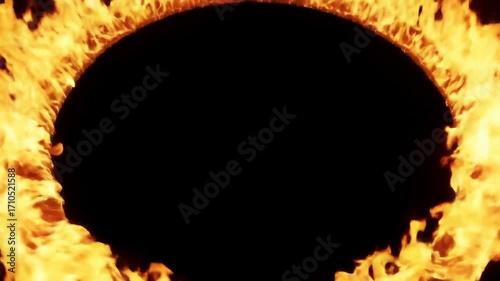 Fiery circular ring of flames