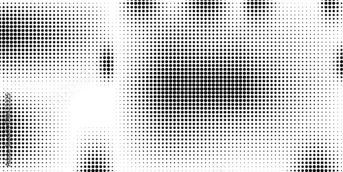 Retro dotted background. Halftone dotes texture. Black and white screen wallpaper. Vector gritty backdrop.