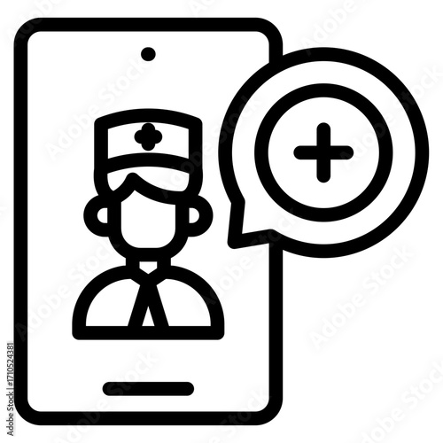 Telemedicine icon in vector illustration