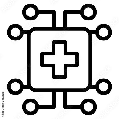 AI Symptom checker icon in vector illustration