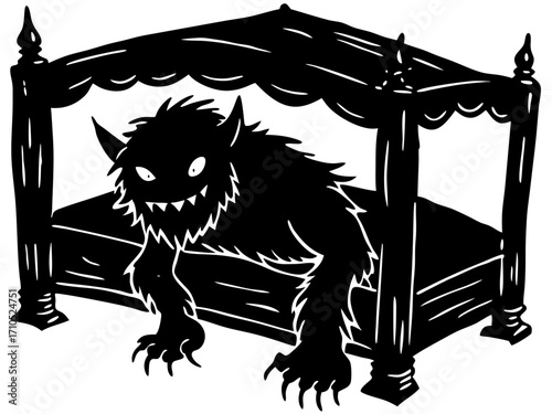 Witch with Cauldron Under Starlit Sky