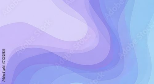 Smooth gradient layers of purple and blue flowing shapes creating a serene abstract