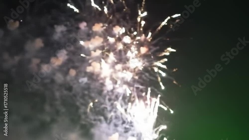 Fireworks display at night