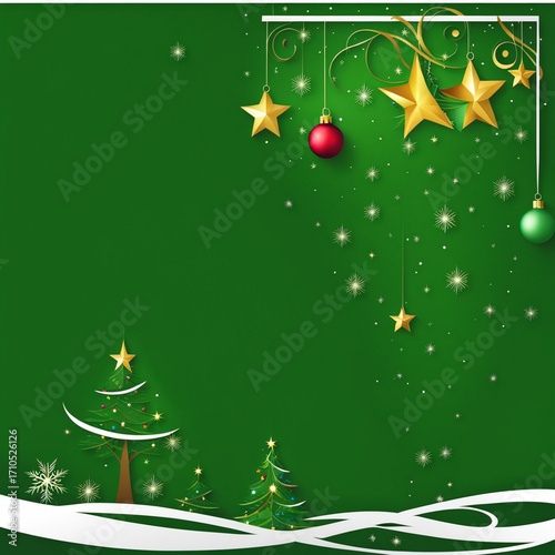 Décor vert sur le thème de noël.