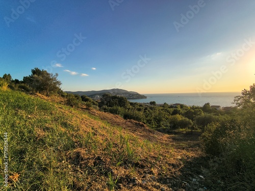 San Francesco statue on Agropoli hills, Italy