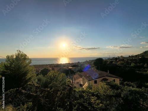 Agropoli town by night in Italy