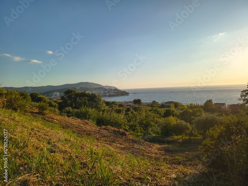 Agropoli town by night in Italy