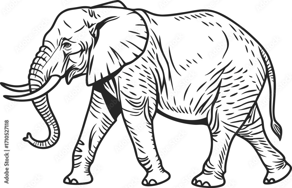 Obraz premium African Safari Wildlife Illustration. Safari Animals in Savannah. Lion and Elephant Safari Scene. Safari Giraffe Standing Tall. Safari Zebra in Grassland. Safari Rhino Wildlife Art. Safari Animals