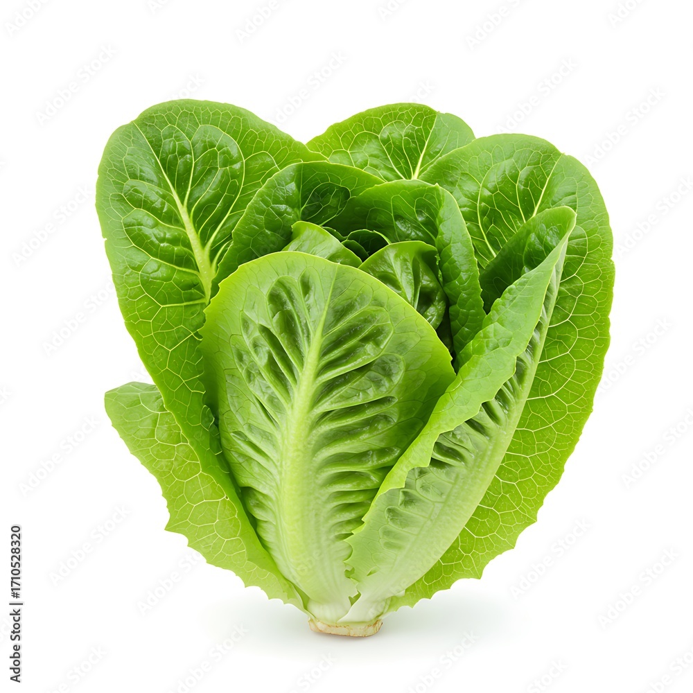 Obraz premium leaf lettuce bright green, isolated on white background