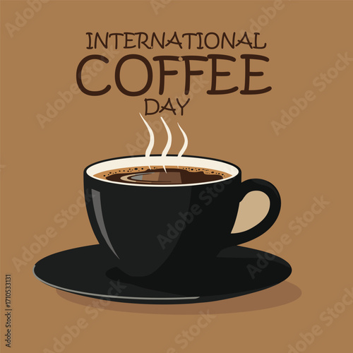 international coffee day - vector illustration