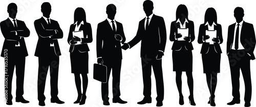 Business Professionals In Silhouette