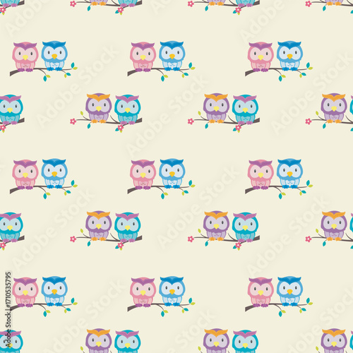 Seamless childish pattern with funny animals faces . Creative kids texture for fabric, wrapping, textile, wallpaper, apparel.
