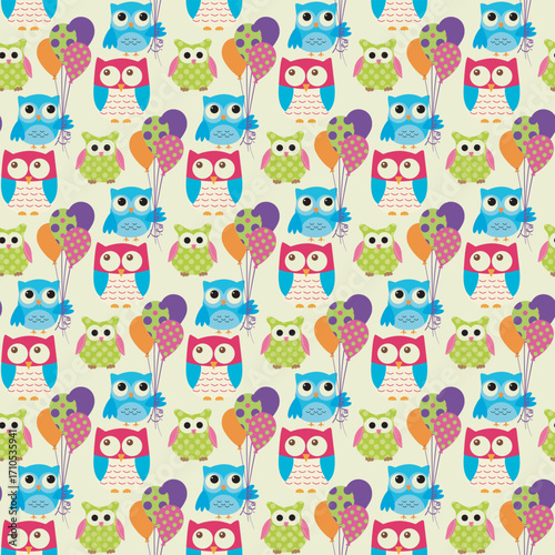 Seamless childish pattern with funny animals faces . Creative kids texture for fabric, wrapping, textile, wallpaper, apparel.