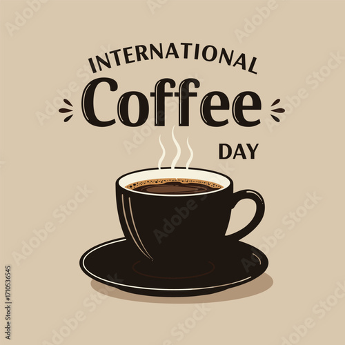 international coffee day - vector illustration