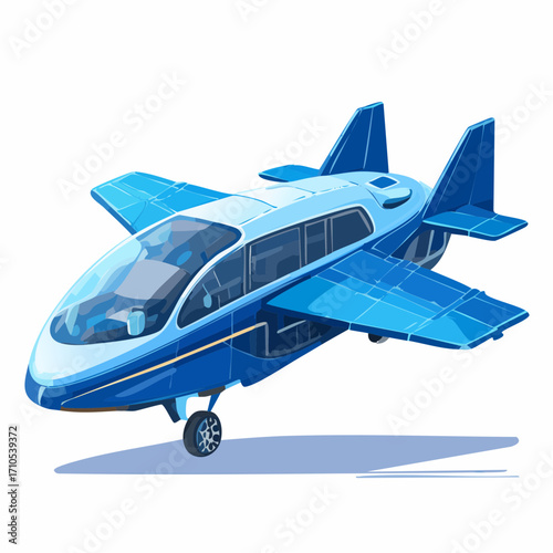 futuristic airplane isolated on white background
