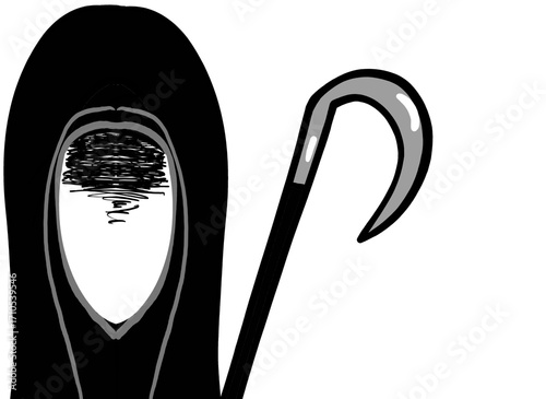 Minimal Grim Reaper Halloween Cartoon