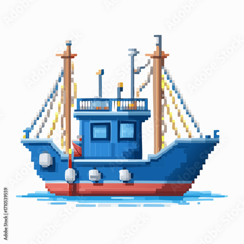 vector illustration of a ship