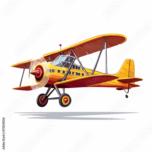 vintage airplane isolated on white background