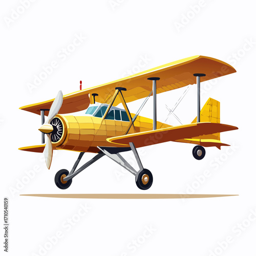 vintage airplane isolated on white background