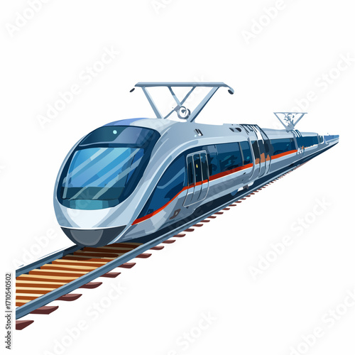 bullet train on white background