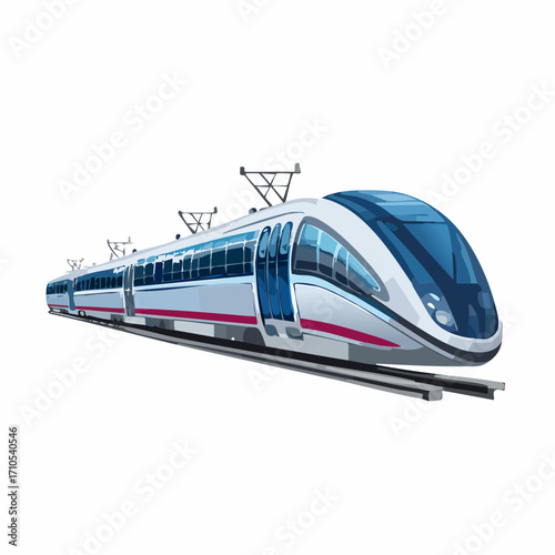 bullet train on white background