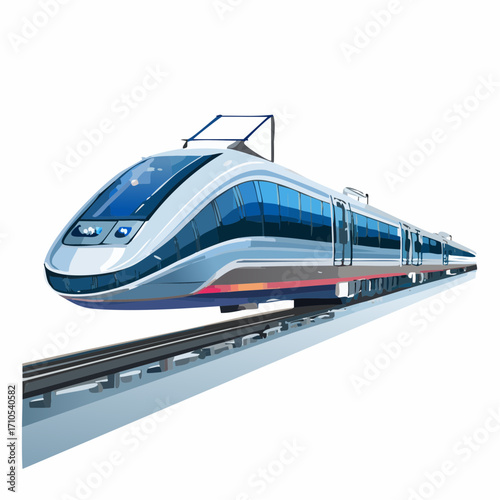 bullet train on white background