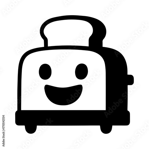 character emotion toaster joy vector on white background Vector icon character with emotion