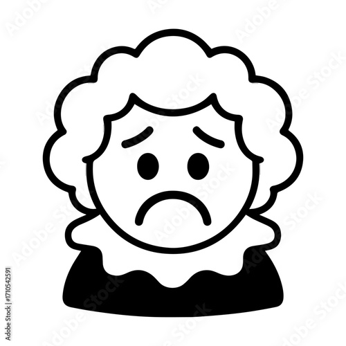 character emotion clown sadness vector on white background Vector icon character with emotion