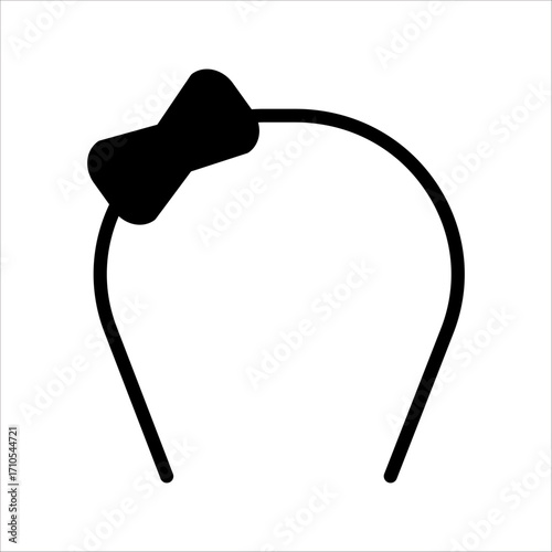 Headband with hearts. Hair hoop icon. Vector illustration on white background