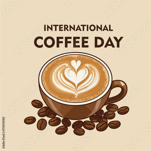 international coffee day - vector illustration