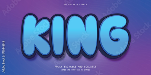 King Text Effect on abstract background