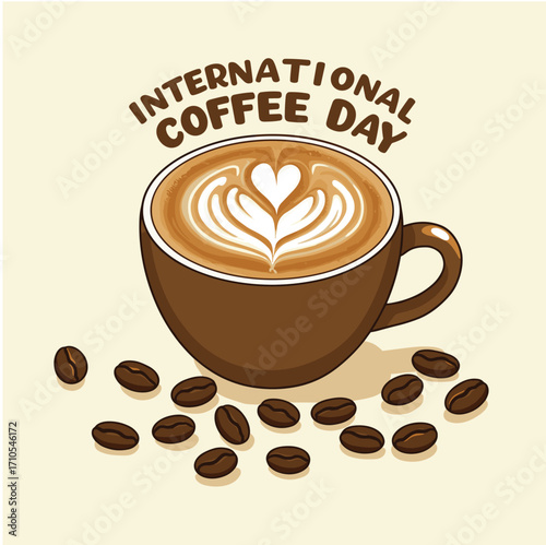 international coffee day - vector illustration