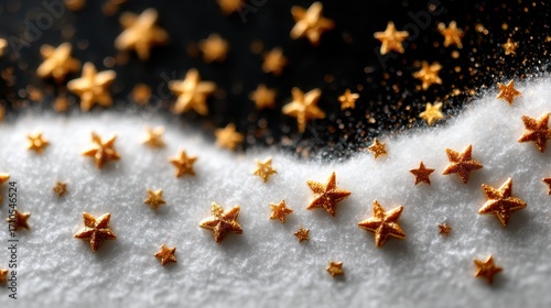 Glittering Stars on Black and White Background Creating a Festive Atmosphere