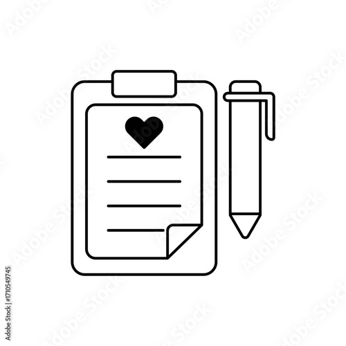 Healthcare Report icon outline editable stroke line drawing eps.