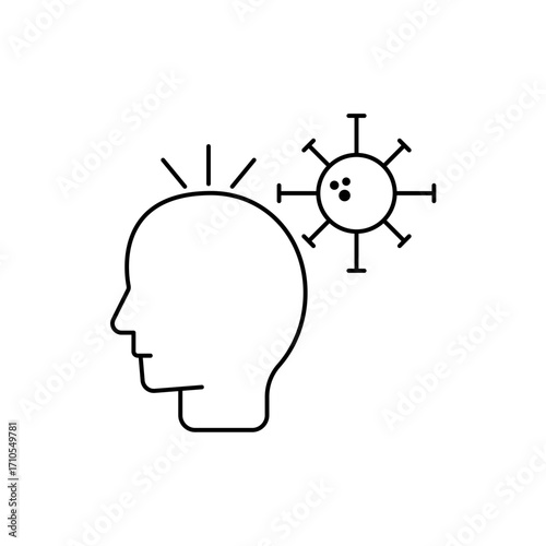 Illness icon outline editable stroke line drawing eps.