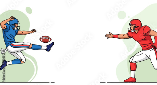 American Football Players Competing on Field