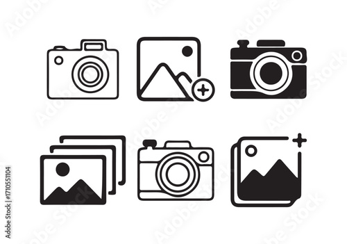 Default image icon. Take photo and video camera icons collection. camera icon Flat design on isolated. simple screenshot icon. vector illustration eps 10