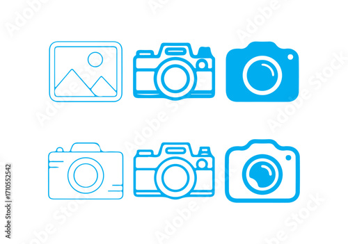 Gallery icon vector set. photo album icon. gallery photos icons for web and mobile apps. camera  icon outline. vector illustration eps 10