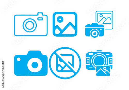 Gallery icon vector set. photo album icon. gallery photos icons for web and mobile apps. camera  icon outline. vector illustration eps 10