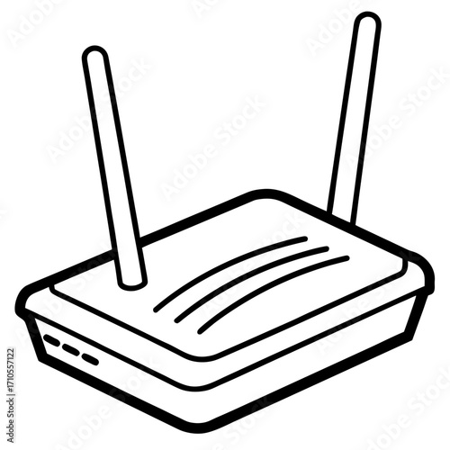 Wi-Fi router line art vector