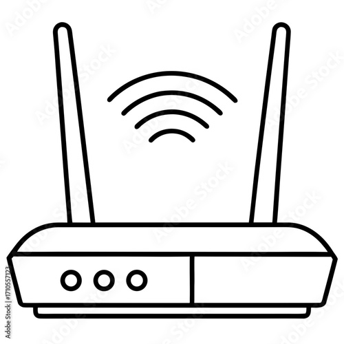 Wi-Fi router line art vector