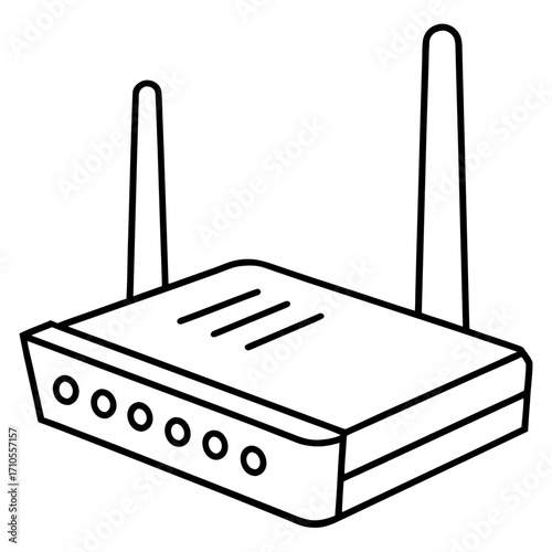 Wi-Fi router line art vector