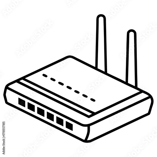 Wi-Fi router line art vector