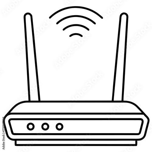 Wi-Fi router line art vector