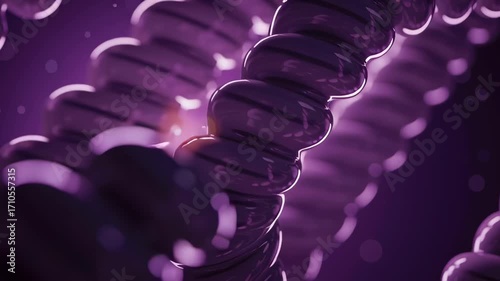 Abstract Twisted Purple Strands in Dark Ambiance with Bokeh Lights