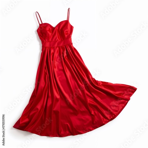 Red dress isolated on white background