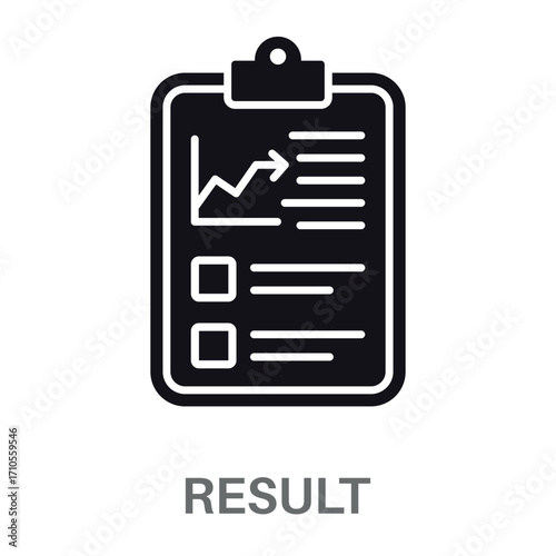 Result Silhouette Glyphs Concept Simple Style Design Vector