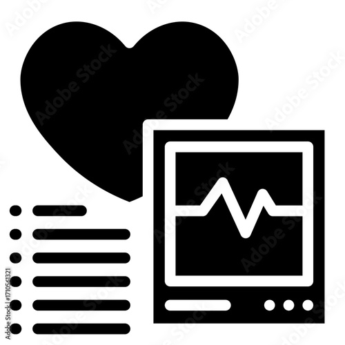 Diagnostic icon glyph style vector illustration